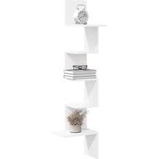 Berkfield Home Corner White 32x32x127.5 cm Wall Shelf
