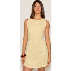 PrettyLittleThing Lime Striped Boat Neck Dress - Green