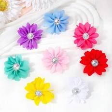 Multicolour Hair Ties Shein 10pcs Girls Solid Color Flower Petal Hair Scrunchies