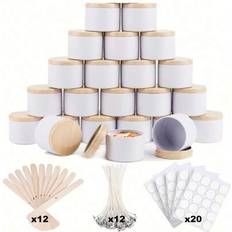 Candle Making Shein 56pcs White Matte Candle Tins Set