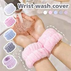 Pink Wristbands Shein Bath Wristband Simple Solid Color Elastic - Moisture