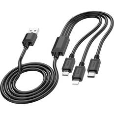 Hoco 3in1 USB A to Lightning Cable 1m