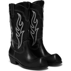 Herren Hohe Stiefel KOI Cryptek Snub Nose Tall Cowboy Boots - Black Vintage