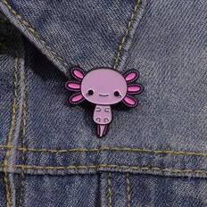 Shein Charming Cartoon Axolotl Enamel Pin - Alloy