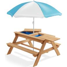 Picnic Tables Casafield Childrens Sand Water Wooden Picnic Table 35.25 In W x 61.0 In H x 35.0 In D
