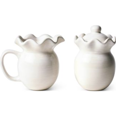 Sugar Bowls Coton Colors Signature Ruffle Cream Set 4.0 H Sugar Bowl