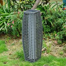Gr8 Garden Grey Solar Rattan Effect 69cm Tall LED Light Ground Lighting