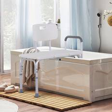 White Shower Stools Temu Homcom Height Adjustable Shower Chair
