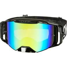 Motorcycle Goggles O'Neal B-55 Motocross Goggles - Black/White/Neon Yellow Gold Mirrored