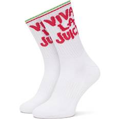 Juicy Couture Underwear Juicy Couture Ribbed Viva La Logo Ankle Socks - White