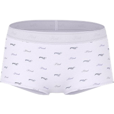 PINK Logo Cotton Boyshort Panty - Purple Whisper Script Pink Print
