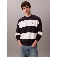 Calvin Klein Stripes Clothing Calvin Klein Stripe Crew Neck Long Sleeve Jumper - Night Sky