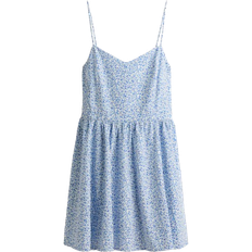H&M Dress with Flared Skirt - White/Blue