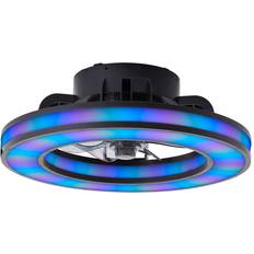 Brilliant Zwarte Plafondventilator Mondello RGB Lamp Plafondlamp