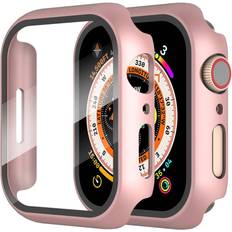 Protector for apple watch se 44mm Diruite Protective Cover with Screen Protector for Apple Watch 6/5/4/SE 44mm 2-Pack Rose Gold