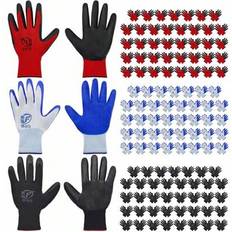 Gardening Gloves Shein Breathable Rubber Coated Gardening Gloves - Black/Red/Blue