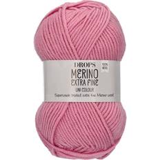 Drops Design Garn Drops Design Merino Extra Fine Uni Colour Pink 105m