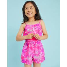 Playsuits Accessorize Tie Dye Cotton Strappy Playsuit - Pink White