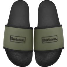 Green - Men Slides Barbour Cresswell Sliders Uniform - Black
