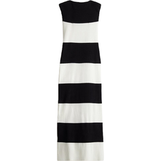 H&M Ribbed Tube Dress - Black/Cream Striped