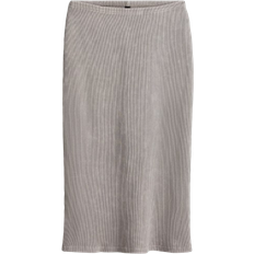 H&M Ribbed Pencil Skirt - Grey/Washed