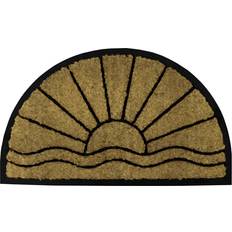 Black Entrance Mats JVL Half Circle Black, Brown 40x70cm