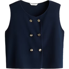 H&M Double Breasted Waistcoat - Navy Blue