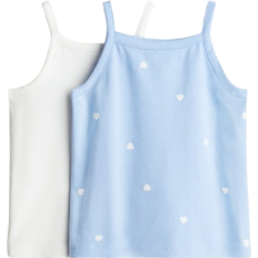 H&M Cotton Tank Tops - Light Blue/White (1275382002)