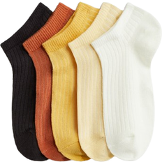 H&M Ribbed Sneaker Socks 5-pack - Yellow/Orange (1274214002)