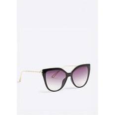 Women Sunglasses River Island Cat Eye Gold Arm Sunglasses - Black