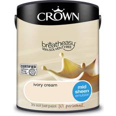 Crown Walls and Ceilings Mid Sheen Emulsion Wall Paint Beige 5L