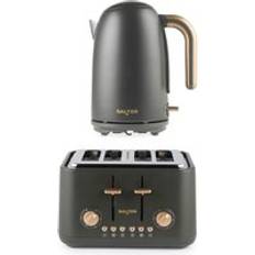 Salter Black - Electric Kettles Salter Pebble Jug Kettle 4-Slice Toaster Bundle