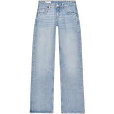 Zara Trf Wide Leg Low Rise Jeans - Light Blue