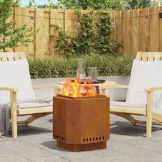 Fire Pits & Fire Baskets vidaXL Smokeless Fire Pit 48x48x51 cm Weathering Steel