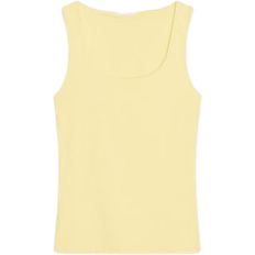 Zara Polyamide Top With Wide Straps - Light Yellow