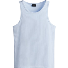 H&M Slim Fit Ribbed Tank Top - Light Blue