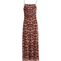 Mesh - Women Dresses H&M Draped Mesh Strappy Dress - Brown/Patterned