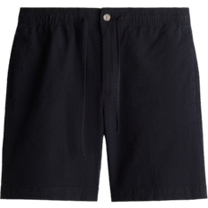 H&M Relaxed Fit Seersucker Shorts - Navy Blue