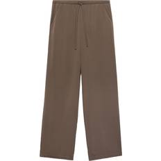 Mango Polyamide Straight Leg Tie Waist Trouser - Brown