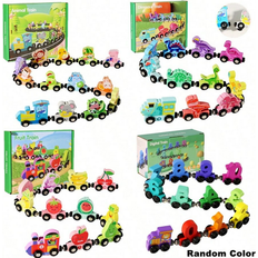 Animals Train Shein 4 Style Magnetic Wooden Train Set