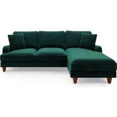 Dunelm Beatrice Matte Velvet Bottle Green Sofa 238cm 4 Seater