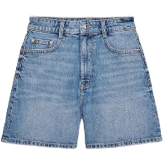 Zara Mom Fit High Waist Shorts - Mid Blue