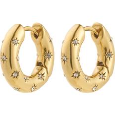 Pilgrim Transparent Øreringe Pilgrim Nevaeh Hoops Gold Plated Øreringe