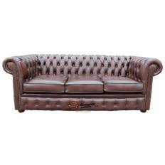 Brown - Chesterfield Sofas Chesterfield London Antique Brown Sofa 200cm 3 Seater