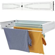 Deluxe Homeart Wall Mounted Clothes Drying Rack 30kg - White