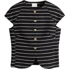 H&M Button Front Top - Black/Striped