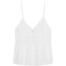 Zara Lace Trimmed Chiffion Top - White