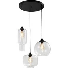 Hanglampen QUVIO QUV5125L 3-Light Round Black Pendant Lamp 40cm