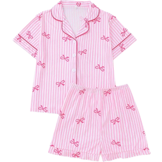 Shein Young Girl Short Sleeve Top and Shorts Pajamas - Summer
