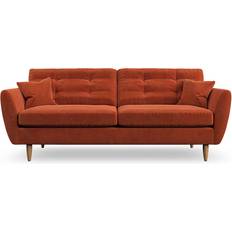 Dunelm Anders Luxury Velvet Orange Umber Sofa 204cm 3 Seater